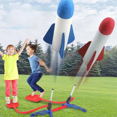 Kid Air Rocket Foot Pump Launcher Outdoor Air Pressed Pedal Soaring Rocket Toys Child Play Set Jump Sport Game Toys For Children - Smarsty