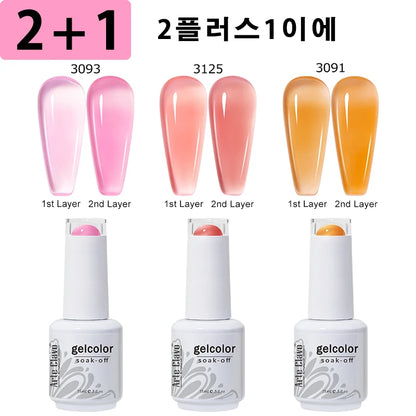 Summer Colorful Jelly Gel Nail Polish Set for Nail Art - Smarsty