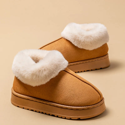 Women's Winter Slippers Non-Slip Indoor House Shoes, Plush Fleece Lined Warm Cotton Slippers with Soft Sole for Home Comfort - Smarsty