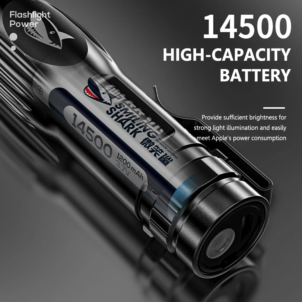 High Power Flashlight Built-in Battery Mini Super Bright Torch Rechargeable IPX6 Waterproof for Outdoor Camping Fishing