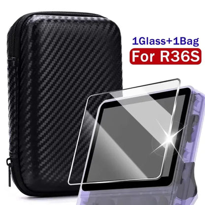 4 in 1 R36S Game Console Carrying Case and Screen Protectors - Smarsty