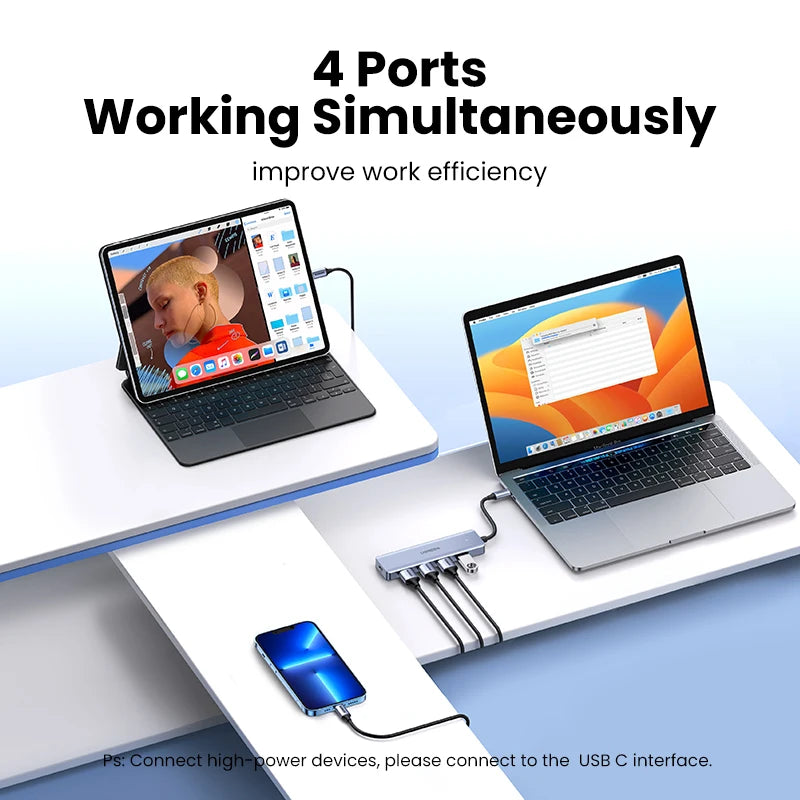 USB C Hub 4 Ports USB 3.0 UltraSlimDock For MacBook