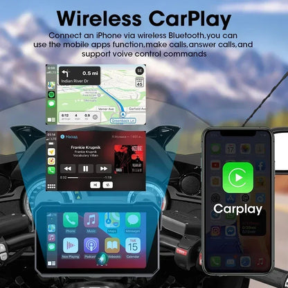 Motorcycle GPS Display With Wireless CarPlay Android Auto - Smarsty
