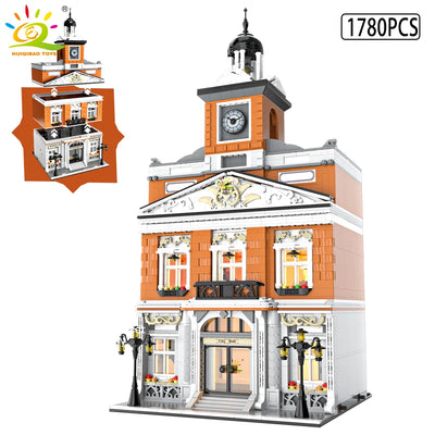 HUIQIBAO Toys MOC City Corner Coffee Shop Architecture Style Street View Micro Building Blocks for Children Construction Bricks - Smarsty