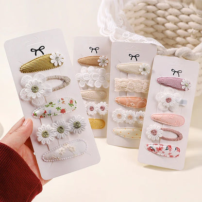 5Pcs Floral Hair Clips Set for Girls - Smarsty