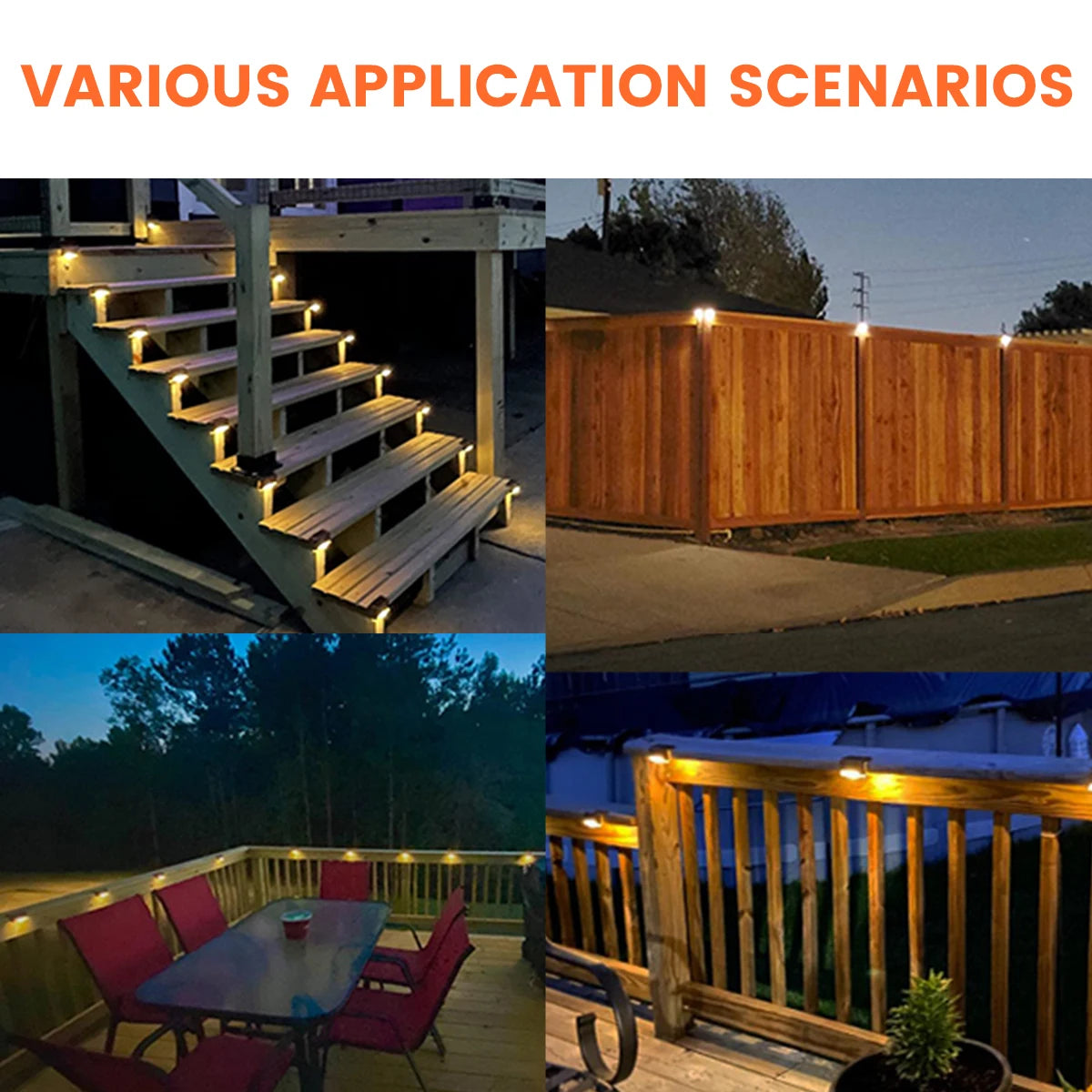 Solar LED Garden Lights Waterproof Outdoor Step Lamps - Smarsty