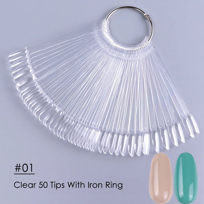50pcs Oval Nail Display Tips for UV Gel Swatching - Smarsty