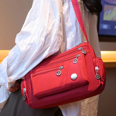 Nylon Crossbody Bag With Multi Compartment Travel Design - Smarsty