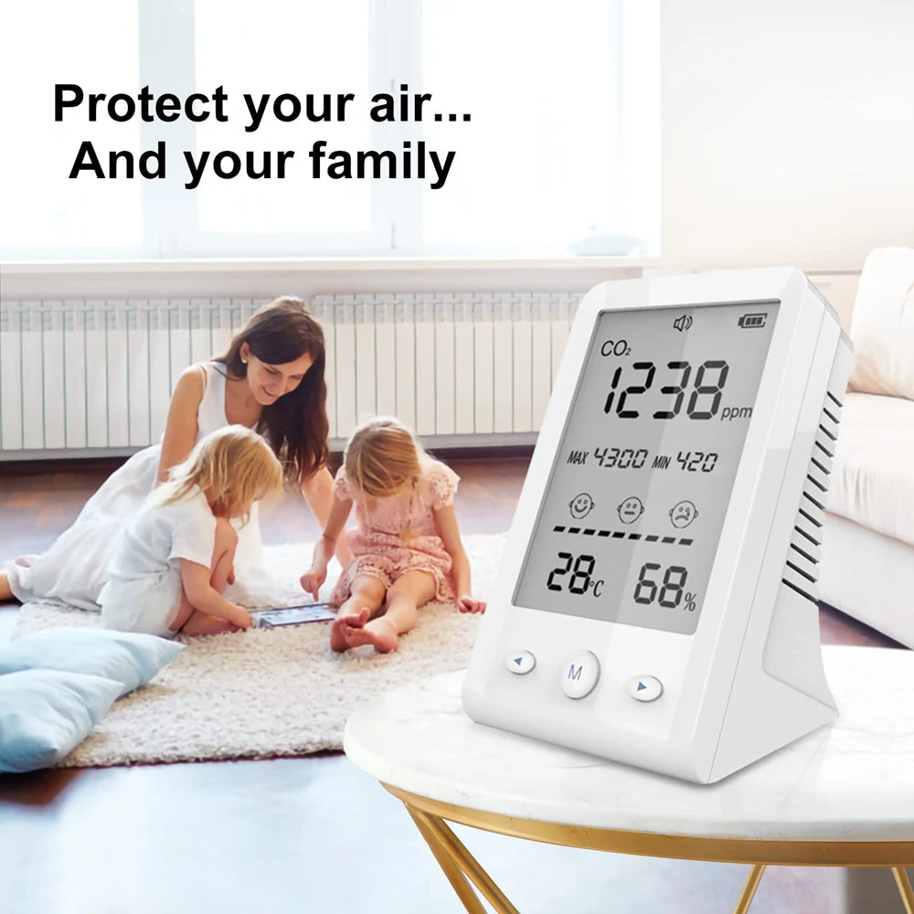 NDIR CO2 Meter and Air Quality Monitor with LCD Display - Smarsty