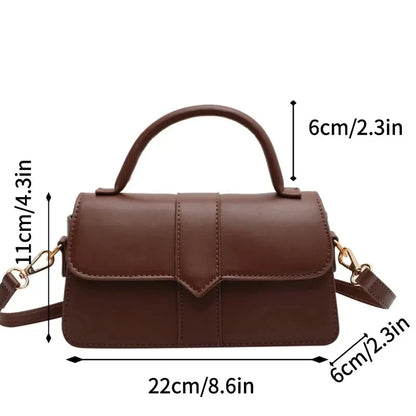 Versatile PU Leather Shoulder Bag For Women Square Satchel - Smarsty