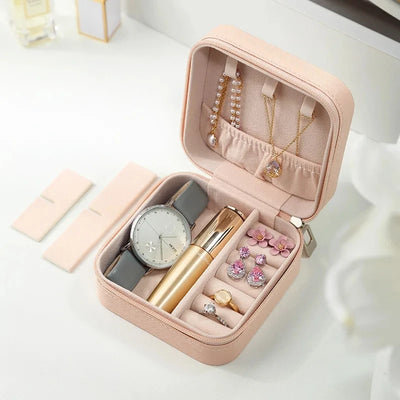 Leather Jewelry Case Travel Organizer with Compartments - Smarsty