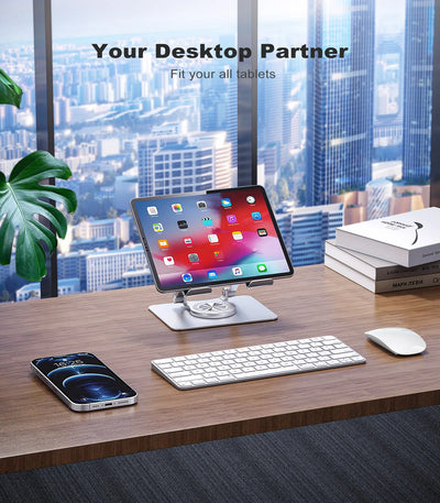 ST02 Tablet Stand Adjustable with 360 Swivel Base Aluminum Tablet Stand Holder Universal Tablet Holder for iPad Samsung - Smarsty