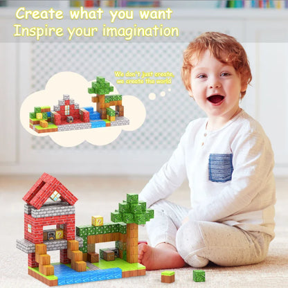 50-400pcs Mine Magnetic Building Block World Magnet Cube Set for Boys Girls Kid  DIY Model Children Sensory Toy Christmas Gift - Smarsty