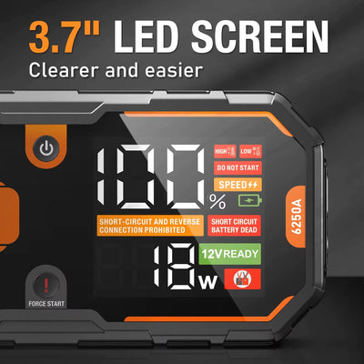 Car 6250A 30000mAh Portable 12V  Jump Starter Power Bank 12V Auto Battery Charger Booster Starting Device - Smarsty