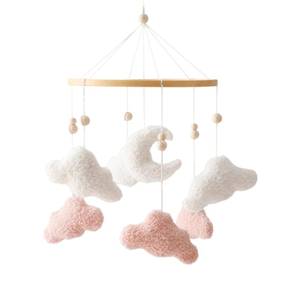 Wooden Crib Mobile Baby Bed Bell Rattle Toy Soft Felt Cartoon Bear Mobile Hanging Newborn Music Box Bed Bell Hanging Bracket Toy by Smarsty