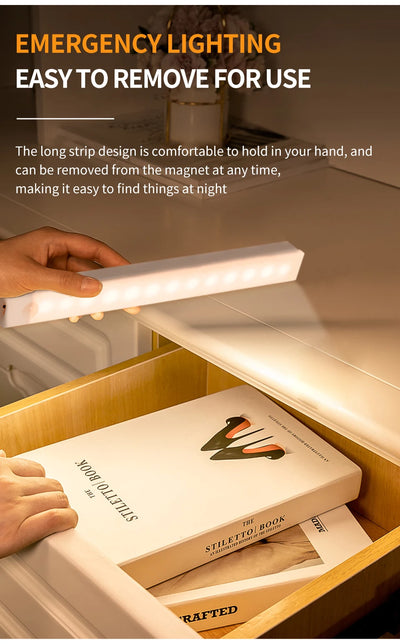Rechargeable Motion Sensor LED Night Light for Cabinets - Smarsty