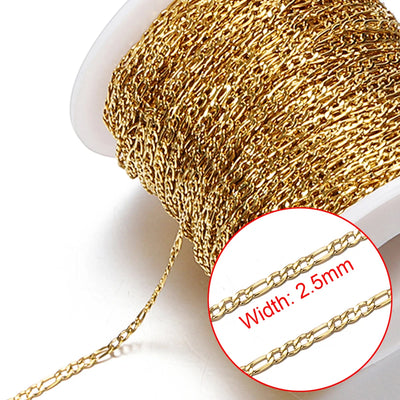 No Fade 2 Meter Stainless Steel Chain For Jewelry Making - Smarsty