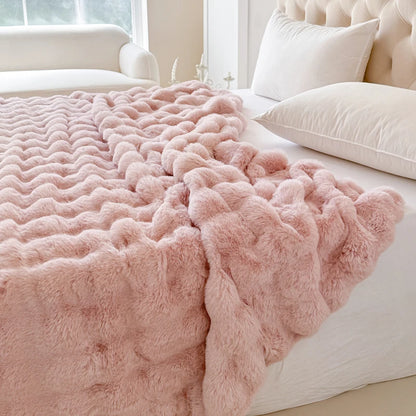 Double-Layer Rabbit Fur Blanket for Comfortable Summer Use - Smarsty