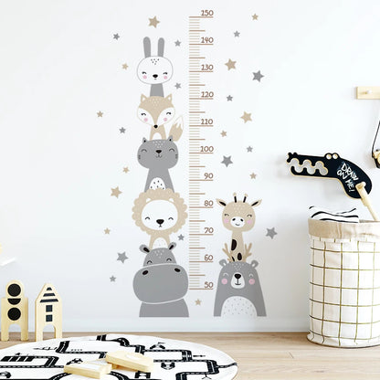 Cartoon Animal Height Ruler Wall Stickers for Kids Room - Smarsty