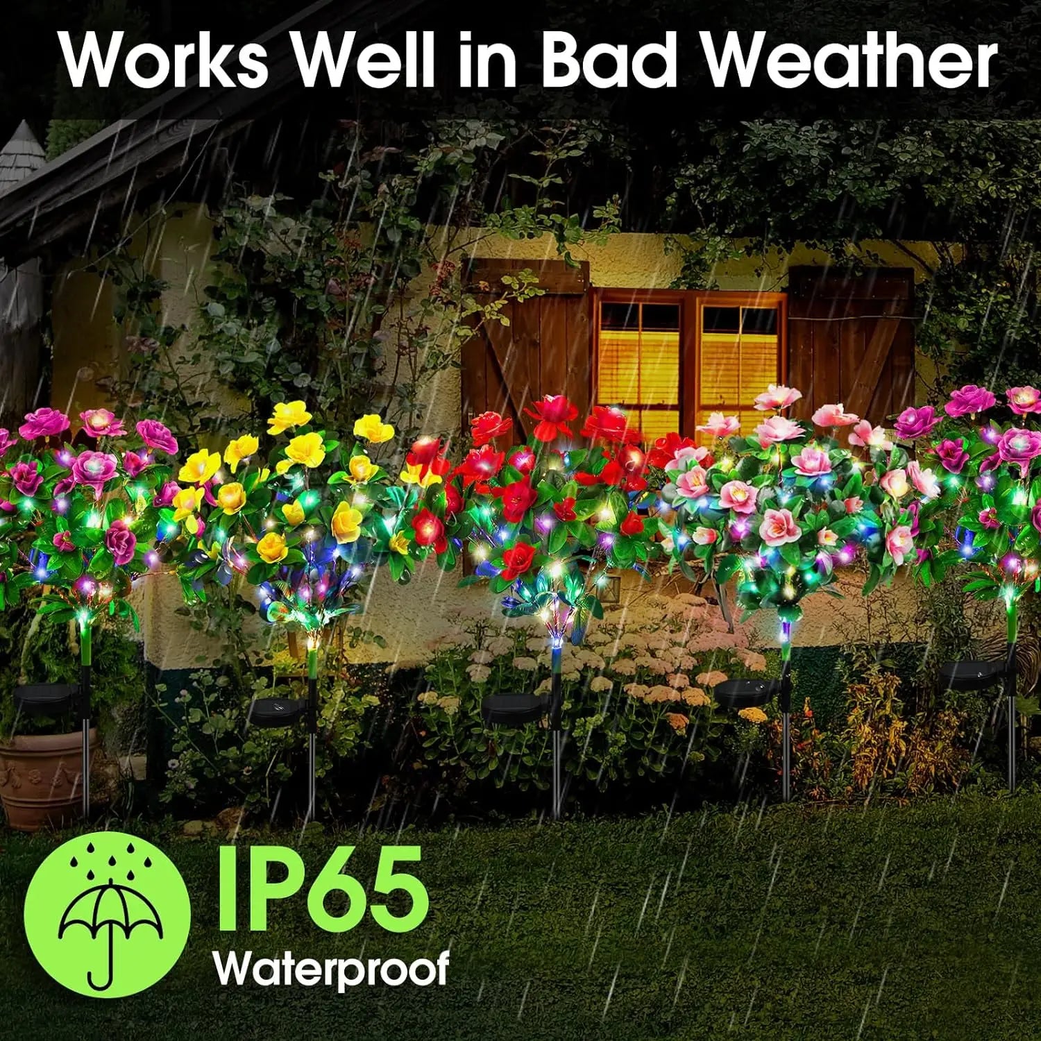 Waterproof LED Solar Azalea Flowers Lamp for Outdoor Decor - Smarsty
