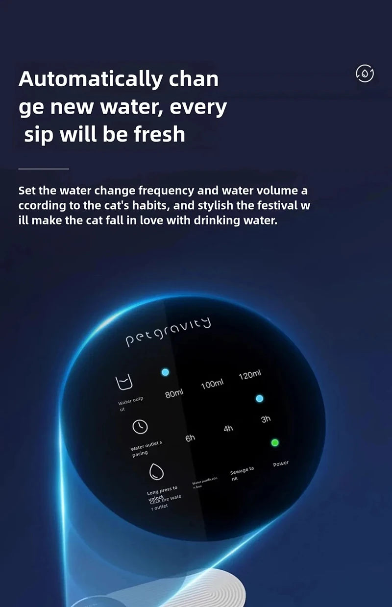 Smart Dump Cat Water Dispenser Running Water Rechargeable Automatic Water Dispenser For Pet Dogs