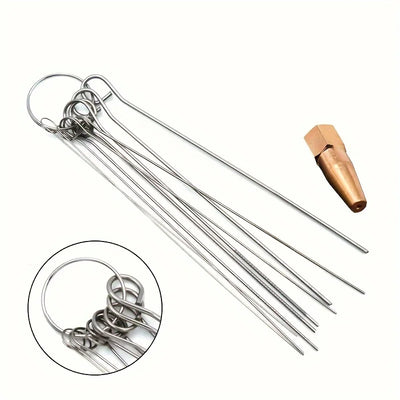 10 Stainless Steel Needle Shower Head Cleaning Brush Set, Suitable for Multi Size Shower Heads,bathroom Accessory Cleaning Tools - Smarsty