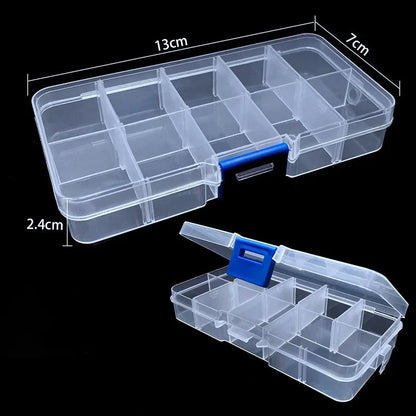 Transparent Plastic Jewelry Storage Box with Adjustable Compartments - Smarsty