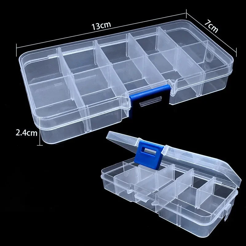 Transparent Plastic Jewelry Storage Box with Adjustable Compartments - Smarsty