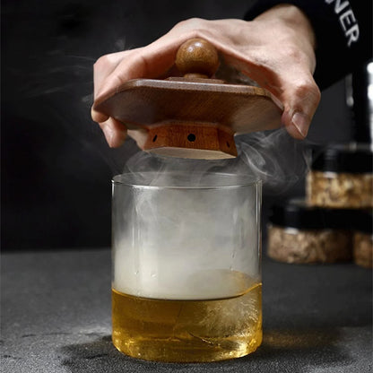 Glass Top Smoker Cocktail Smoker Kit With 4PCS Wood Chips Bartender Accessories For Whiskey Drinks Smoking Gift Kit for Men - Smarsty