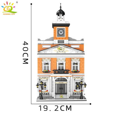 HUIQIBAO Toys MOC City Corner Coffee Shop Architecture Style Street View Micro Building Blocks for Children Construction Bricks - Smarsty