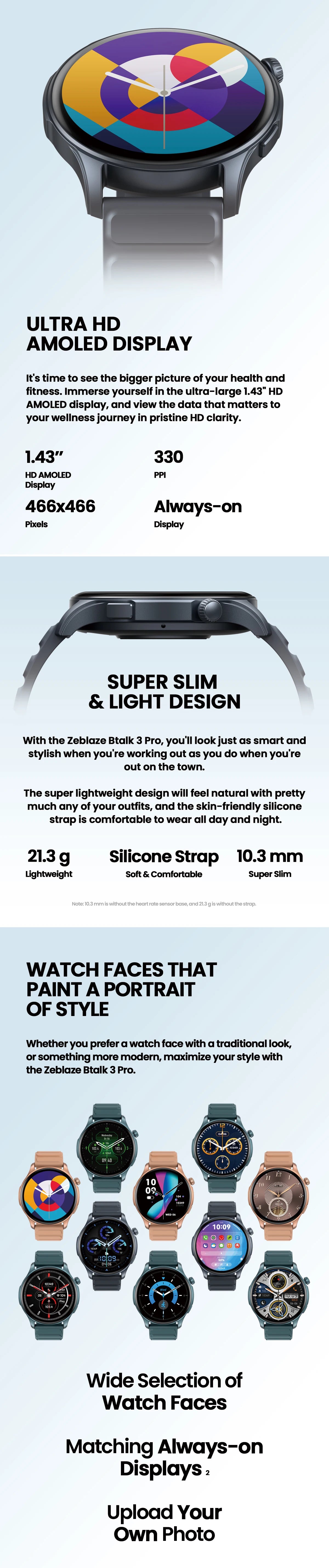Zeblaze Btalk 3 Pro Smart Watch with AMOLED Display - Smarsty