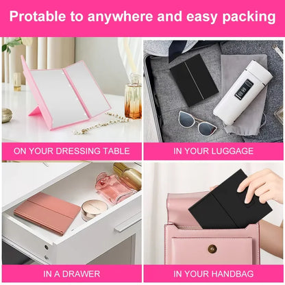 Portable LED Makeup Mirror with Adjustable Stand - Smarsty