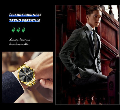 Luxury Men’s Water Resistant Quartz Watch with Night Glow - Smarsty
