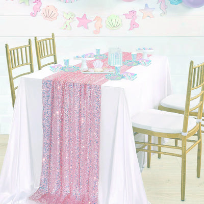Glitter Iridescent Sequin Table Runner for Elegant Events - Smarsty