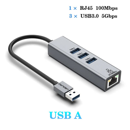 USB C Hub Docking Station With Gigabit Ethernet 100W Charge