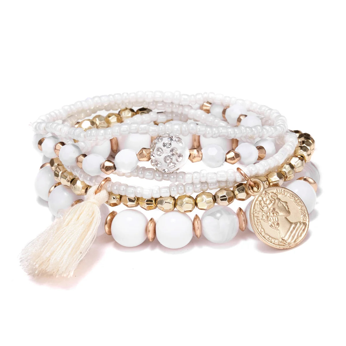 Bohemia Crystal Multicolor Bead Wrap Bracelet for Women - Smarsty