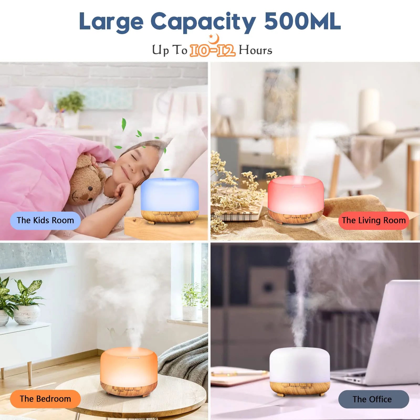 500ML Aroma Diffuser with Remote Control for Home - Smarsty