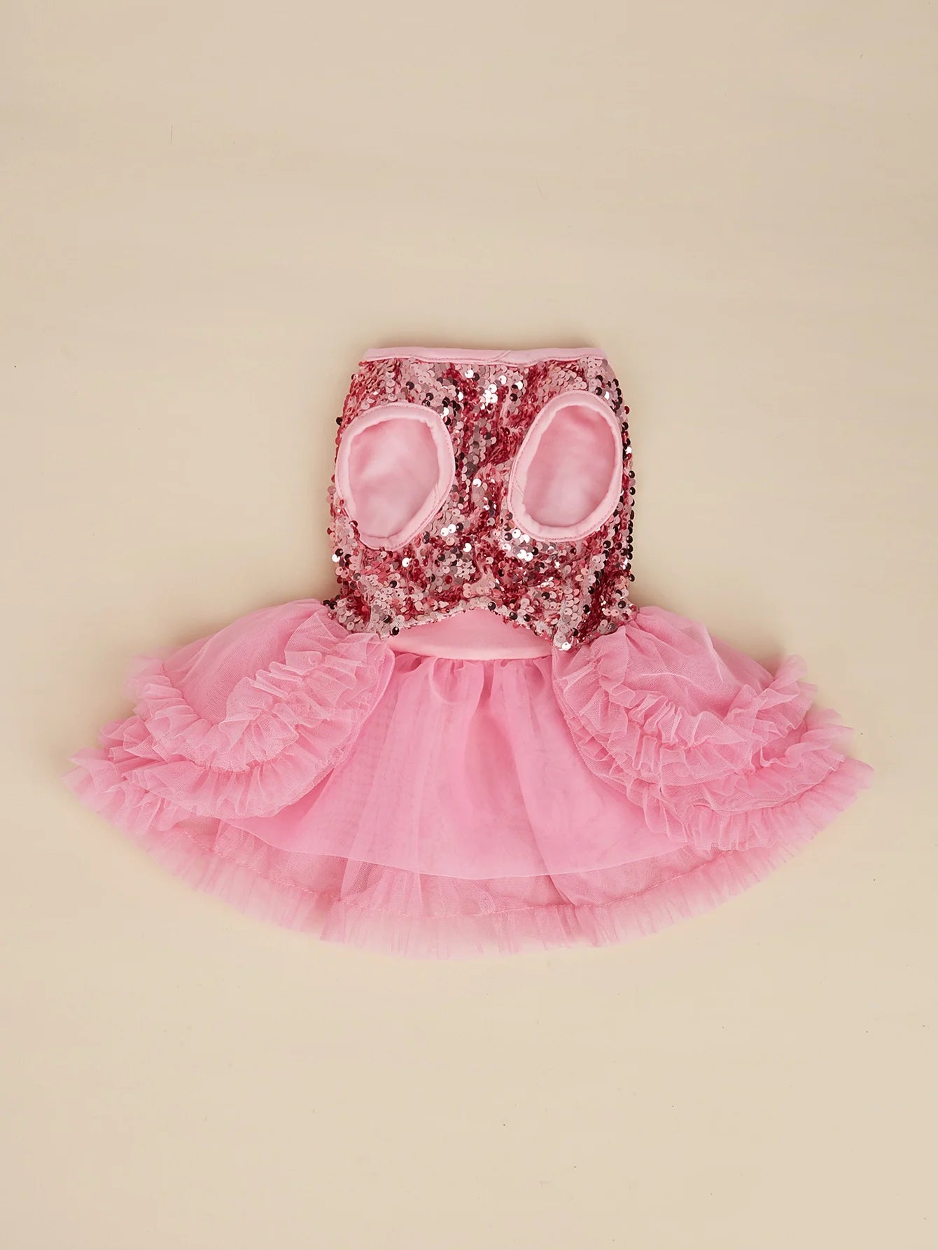 Sleeveless Dog Dress with Tulle and Sequins - Smarsty