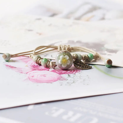 Handmade Boho Leather Charm Bracelet Adjustable Unisex - Smarsty