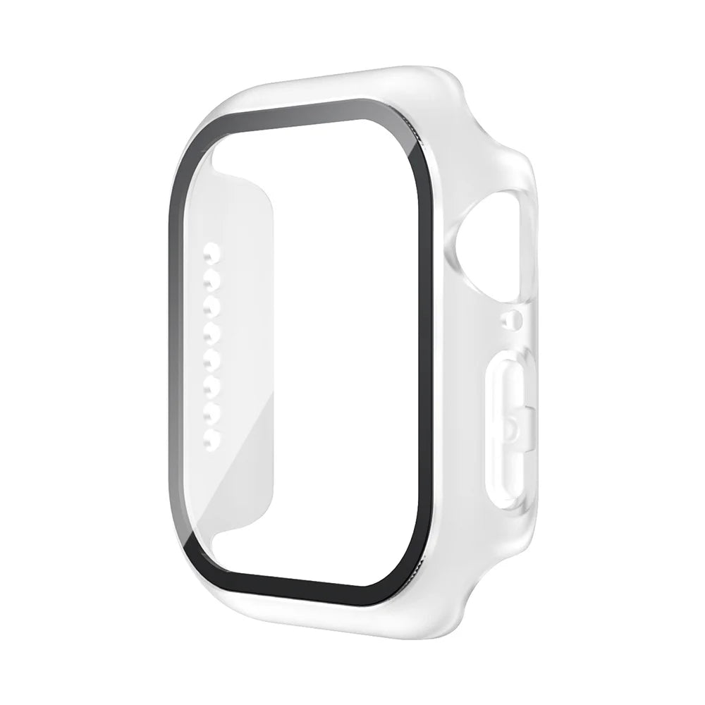Tempered Glass+Case For Apple Watch 38mm 40mm 41mm 42mm 44mm 45mm 46mm Screen Protector Protective Cover iWatch 10 8 7 9 6 SE 5 - Smarsty
