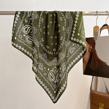 Breathable Cashew Print Silk Scarf for Women - Smarsty
