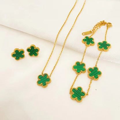 Stainless Steel Plum Blossom Jewelry Set for Women - Smarsty