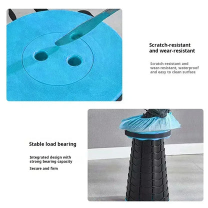 Compact Portable Plastic Folding Telescopic Chair, Lightweight Adjustable Stool for Fishing Beach Camping,Outdoor Foldable Seat