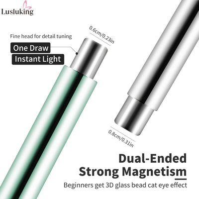 Cat Eye Nail Art Magnetic Tool Cylindrical Stick with Ball Magnet Manicure Accessory for Glass Bead Effects Fits UV Gel Polish - Smarsty
