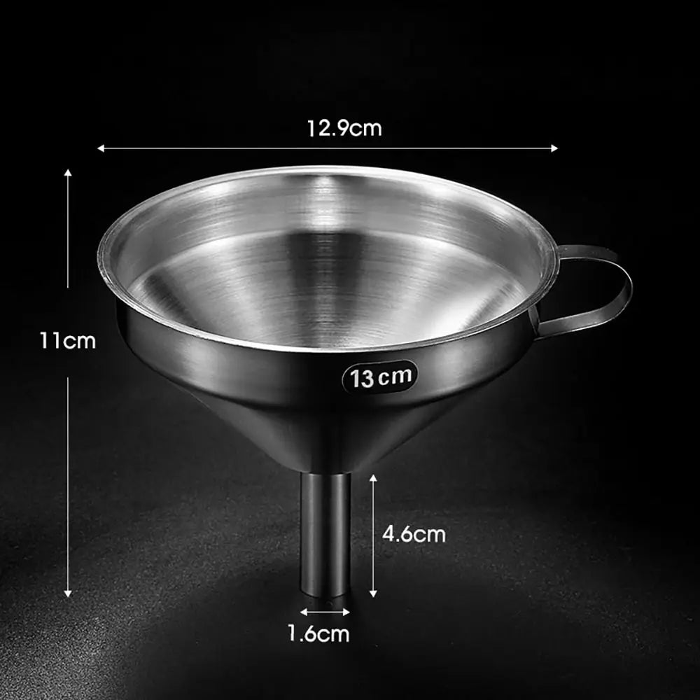 Stainless Steel Funnel Kitchen Oil Liquid Metal Funnel with Detachable Filter Wide Mouth Funnel for Canning Kitchen Tools