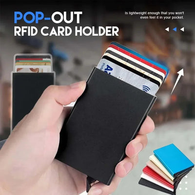 Large Capacity Double Layer ID Credit Card Holder Anti Rfid Blocking Protected Magic Wallet for Men Carbon Fiber Cardholder Case - Smarsty