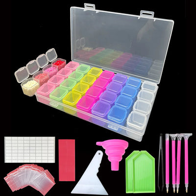 28 Grids Diamond Painting Storage Box with Funnel - Smarsty