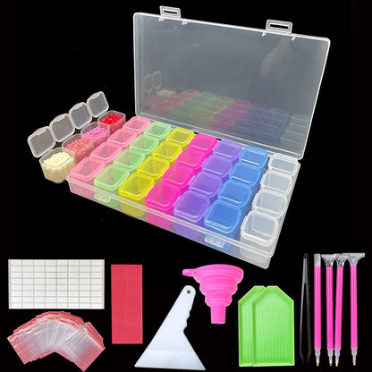 28 Grids Diamond Painting Storage Box with Funnel - Smarsty