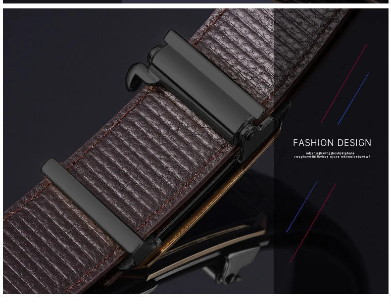 Crocodile Pattern Men’s Belt with Automatic Buckle - Smarsty