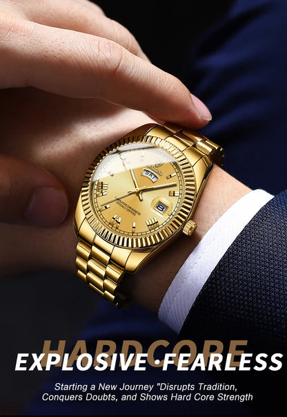 BINBOND Men's Classic Waterproof Quartz Watch with Luminous Dial - Smarsty
